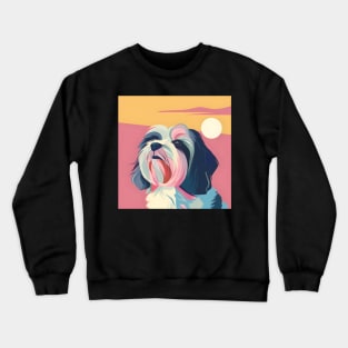 Retro Bearded Collie: Pastel Pup Revival Crewneck Sweatshirt